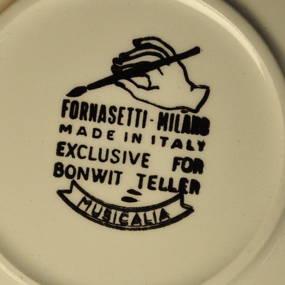 lyre vintage Musicalia Bonwit Teller plates gold coaster (w1179) - Picture 4 of 4